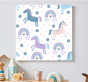 Hirsch bild leinwand mit verspielten einhornmustern - TenStickers