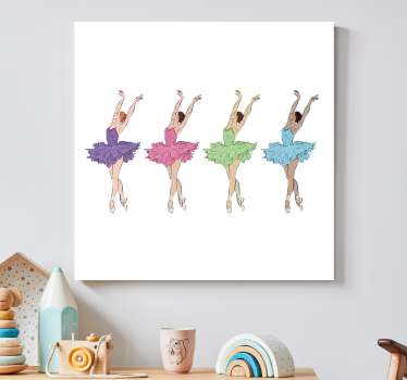 Kinderbilder Leinwand Bunte balletttänzer - TenStickers