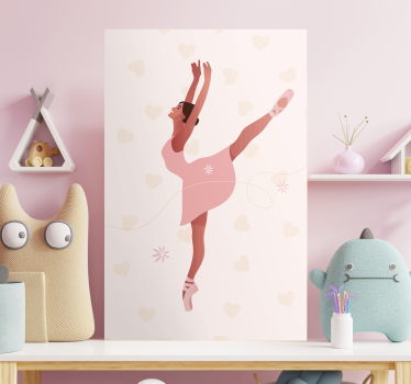 Leinwandbild Ballerina Bailarinas con corazones - TenStickers