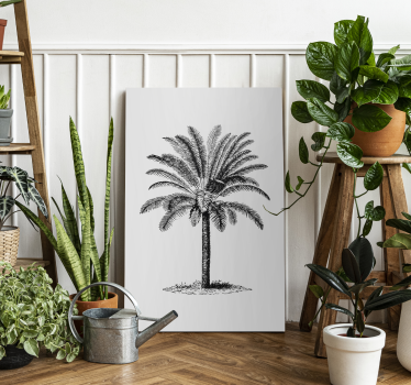 Leinwandbild Baum Palmen-tinte-silhouette - TenStickers