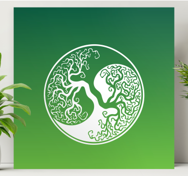 Leinwandbild Baum Ursprünglicher yin-yang-baum des lebens - TenStickers
