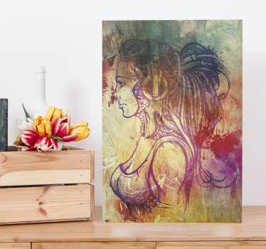 Leinwandbild elegante profil-silhouette - TenStickers