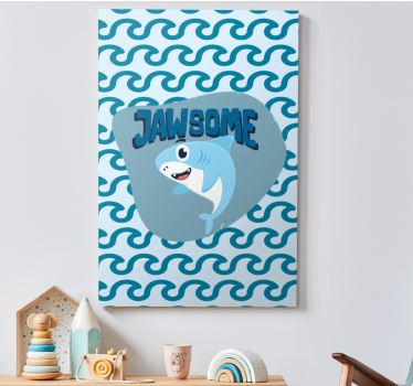 Wandbild fische blaues babyhaifisch mit namen - TenStickers