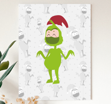 Leinwandbild fröhlicher grüner charakter - TenStickers
