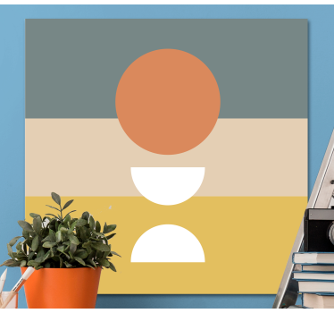 Leinwandbild geometrisch 3 gestreift mit kreisfahne - TenStickers