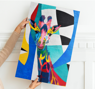 Leinwandbild geometrisch Abstrakte bunte giraffe - TenStickers