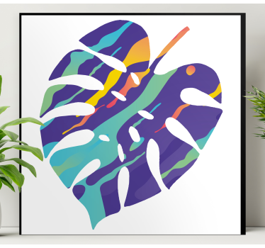 Leinwandbild geometrisch Bunte blatt abstrakte kunst - TenStickers