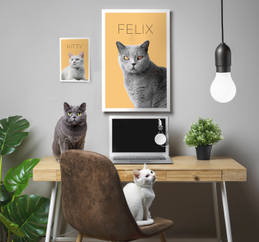 Minimalistisches Leinwandbild Haustier Porträt - TenStickers