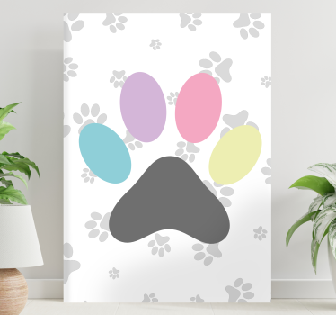 Wandbilder Hunde bunte pfotenabdrücke - TenStickers
