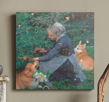 Wandbilder Hunde frau mit corgis - TenStickers