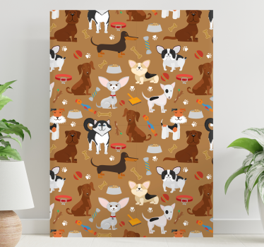 Wandbilder Hunde braune welpen - TenStickers