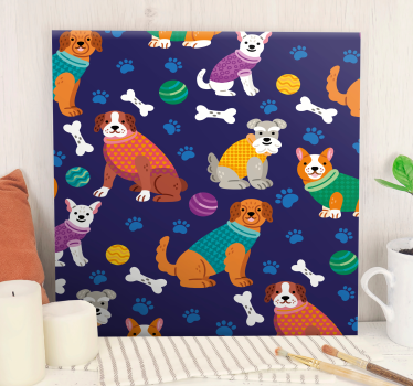 Wandbilder Hunde verspielte hundegefährten - TenStickers