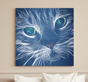 Leinwandbild Katze Blaue abstrakte katze - TenStickers