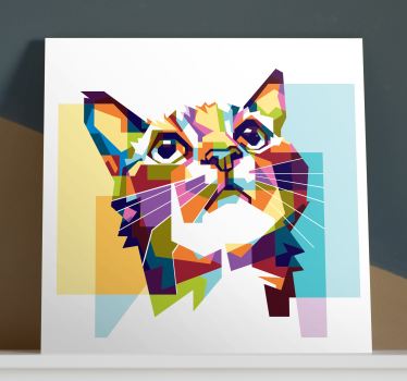 Leinwandbild Katze Geometrische katze - TenStickers