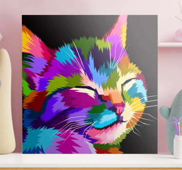 Leinwandbild Katze Regenbogenkatze - TenStickers