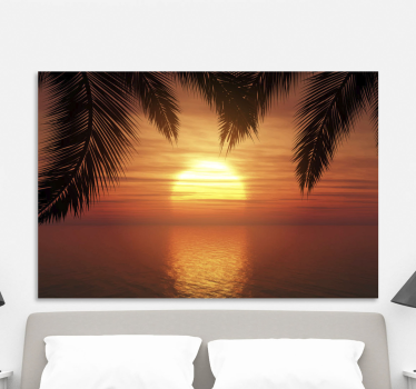 Leinwandbild Kopfteil Sonnenuntergang - TenStickers