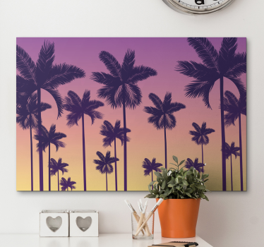 Leinwandbild Landschaft Sonnenuntergang palmen - TenStickers
