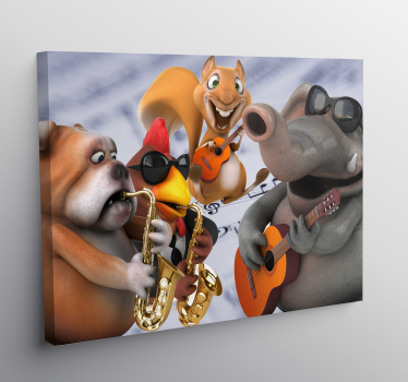 Leinwandbild Menschen tiermusikantenband - TenStickers