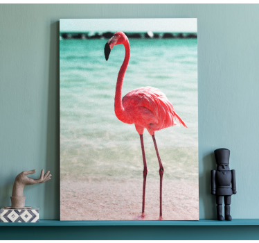 Leinwandbild Schlafzimmer Süße flamingos am strand - TenStickers