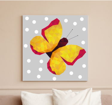 Wandbild Schmetterling gelbe geometrische flügel - TenStickers