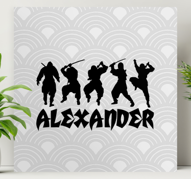Leinwandbild Superheld ninja-silhouette-aktion - TenStickers