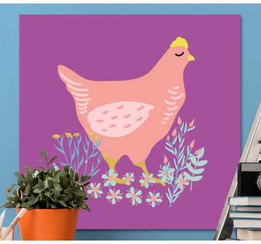 Wandbild Tier bezaubernde rosa henne - TenStickers