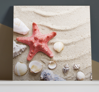 Leinwandbild Tiere Seesterne und muscheln auf sand - TenStickers