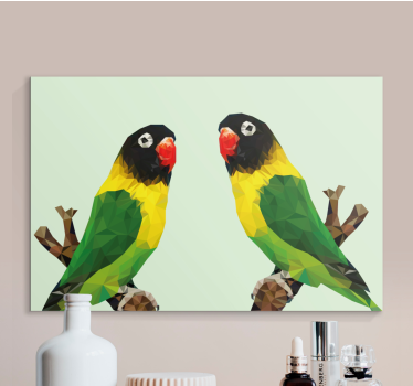 Leinwandbild vogel polygonale papageien darstellung - TenStickers