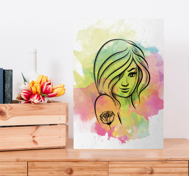 Leinwandbild aquarell weibliches porträt - TenStickers