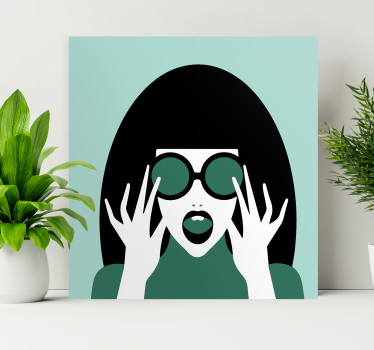 Leinwandbild stilvolle frau mit brille - TenStickers