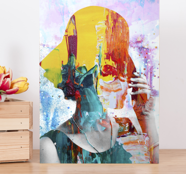 Leinwandbild abstrakt abstrakte bunte silhouette - TenStickers