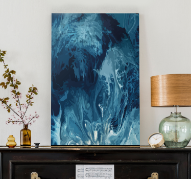 Wandbild abstrakt Blaue töne aquarellwellen - TenStickers