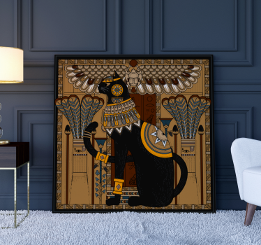 Wandbild elefant mit ägyptischer katze - TenStickers