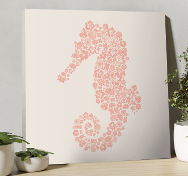Wandbild elefant mit seepferdchen blumenmuster - TenStickers