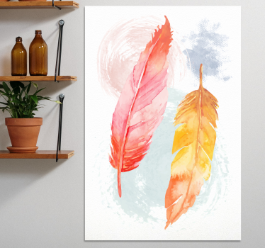 Wandbild federn im bunten federdesign - TenStickers
