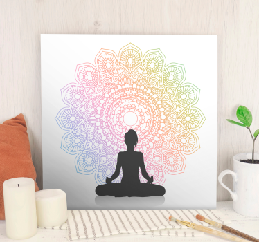 Wandbild Mandala Regenbogen yoga - TenStickers