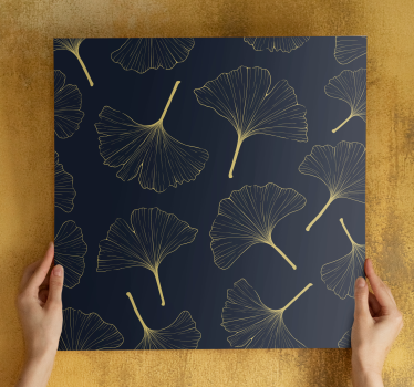 Wandbild modern D goldene ginkgoblätter - TenStickers