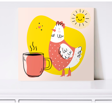 Wandbild tier fröhliches huhn am morgen - TenStickers
