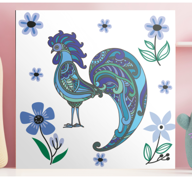 Wandbild Vogel Blaues künstlerisches buntes küken - TenStickers