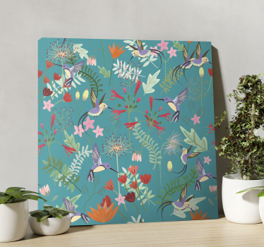 Wandbild Vogel Kolibri-muster - TenStickers
