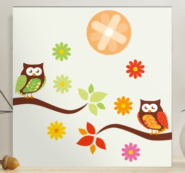 Wandbild Vogel Patchwork-tier-eulen-design - TenStickers