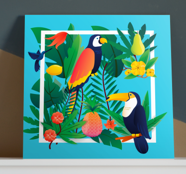 Wandbild Vogel Tropische vögel mit früchten - TenStickers