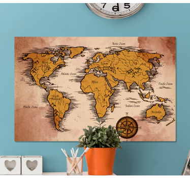 Wandbild Weltkarte Jahrgang mit Namen - TenStickers