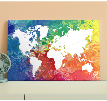 Wandbild Weltkarte Künstlerische bunte silhouette - TenStickers