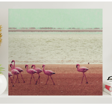 Wandbilder hunde und flamingos am wasser - TenStickers