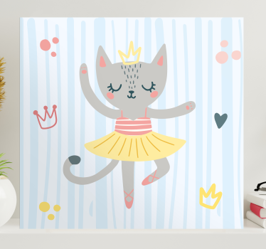 Wandbilder katzen tanzende katzenprinzessin - TenStickers
