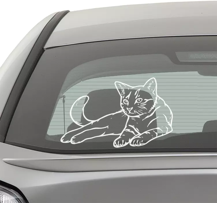 Wandtattoo Wohnzimmer Umrisse Katze - TenStickers