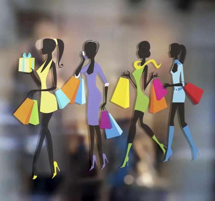 Wandtattoo shoppende Frauen - TenStickers