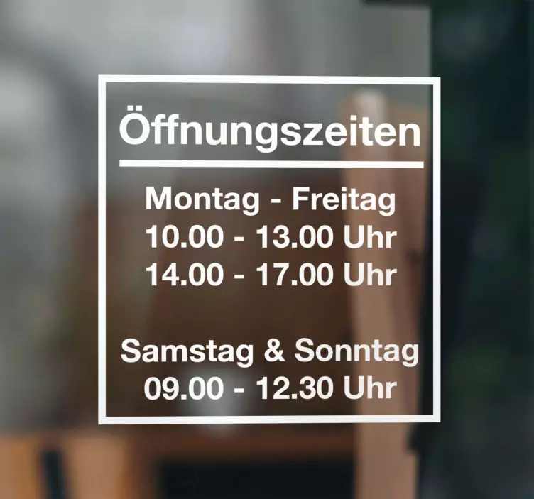 Öffnungszeiten Laden Aufkleber - TenStickers