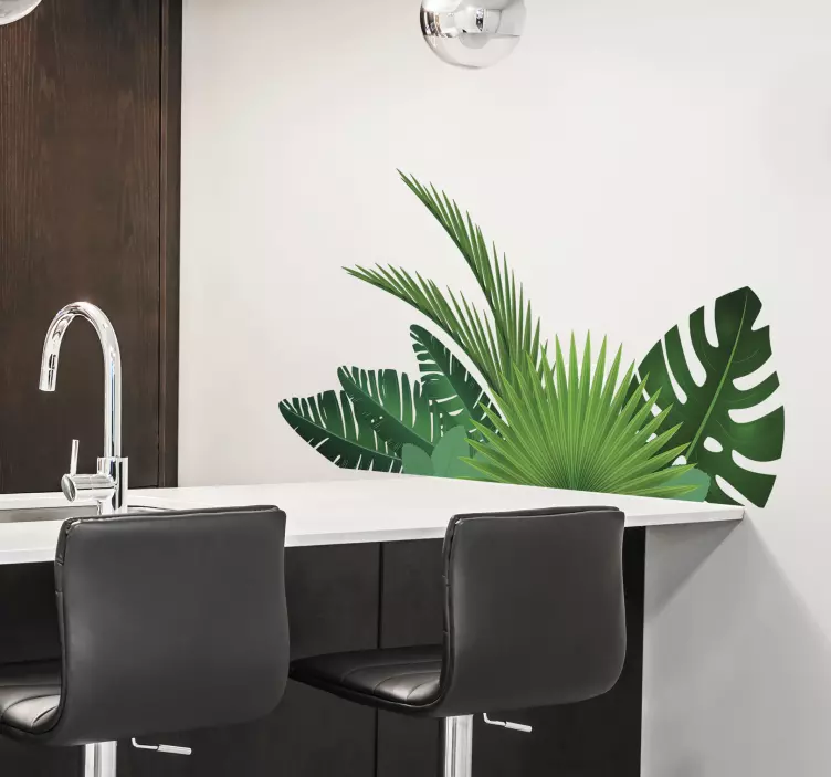 Wandtattoo Wohnzimmer Tropische Blätter Sticker - TenStickers